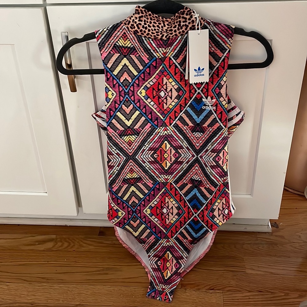 Adidas body suit abstract print NEW